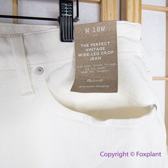 NEW Madewell The Plus Perfect Vintage Wide-Leg Crop Jean, 18W - Picture 8 of 16